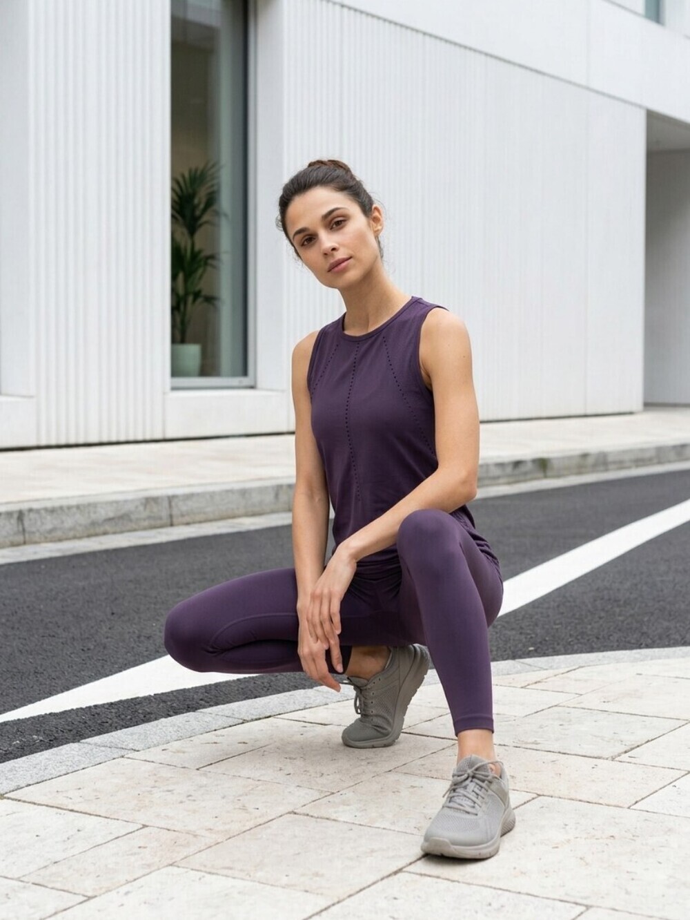 ATHLETA Foothill Slit back Spiced Cabernet Tank Top Athletic tunic women’s Sz S
